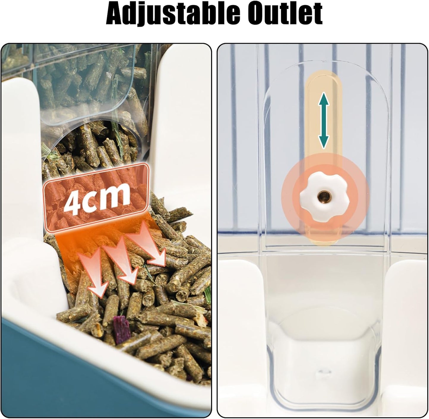 Hanging Adjustable Outlet Pet Food Dispenser – Large Capacity Gravity Feeder for Cats, Dogs, Rabbits & Small Animals