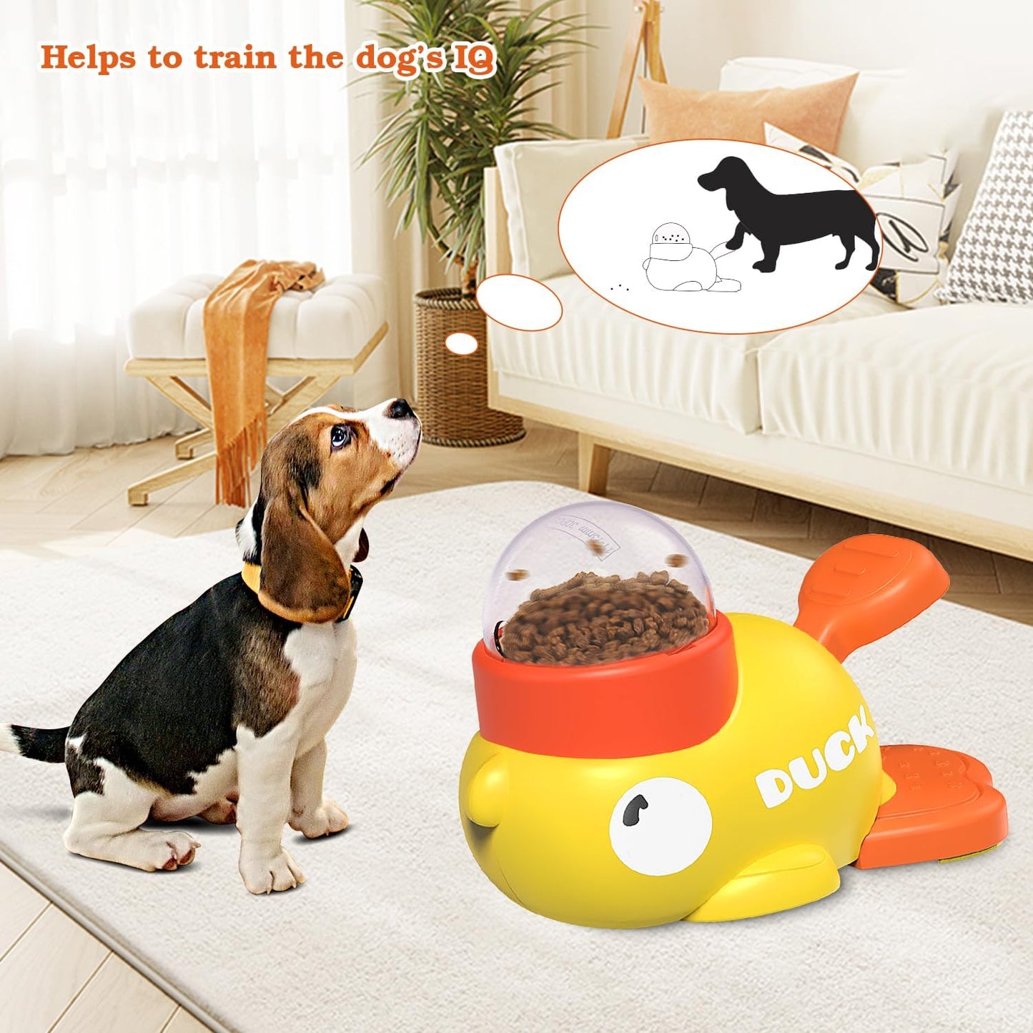 Creative Duck-Shaped Pet Food Dispenser – Interactive Training & Feeding Toy with Press-to-Release Design for Cats and Dogs