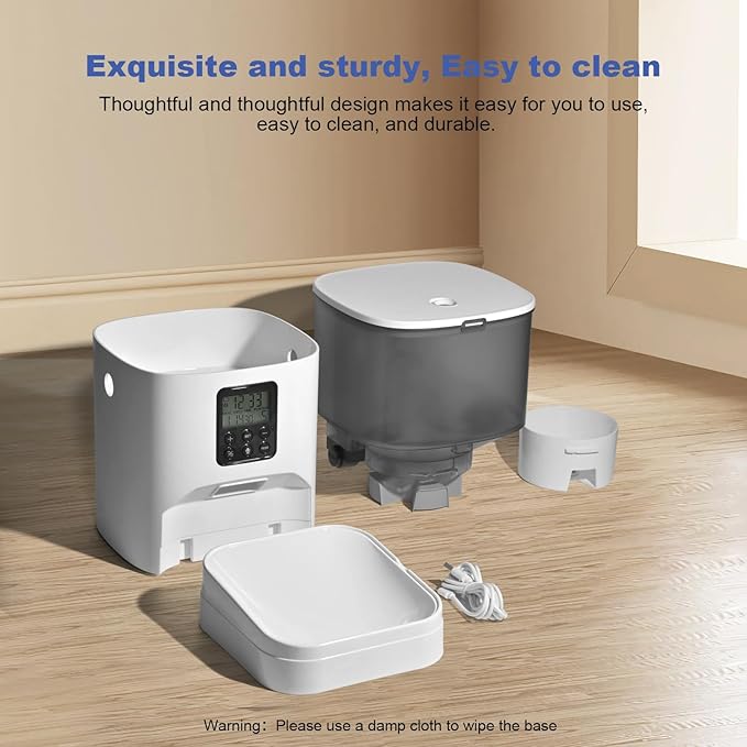 4L Smart Automatic Pet Food Dispenser with LCD Screen – Programmable Feeding Times & Portions, Large Dry Food Storage for Cats & Dogs