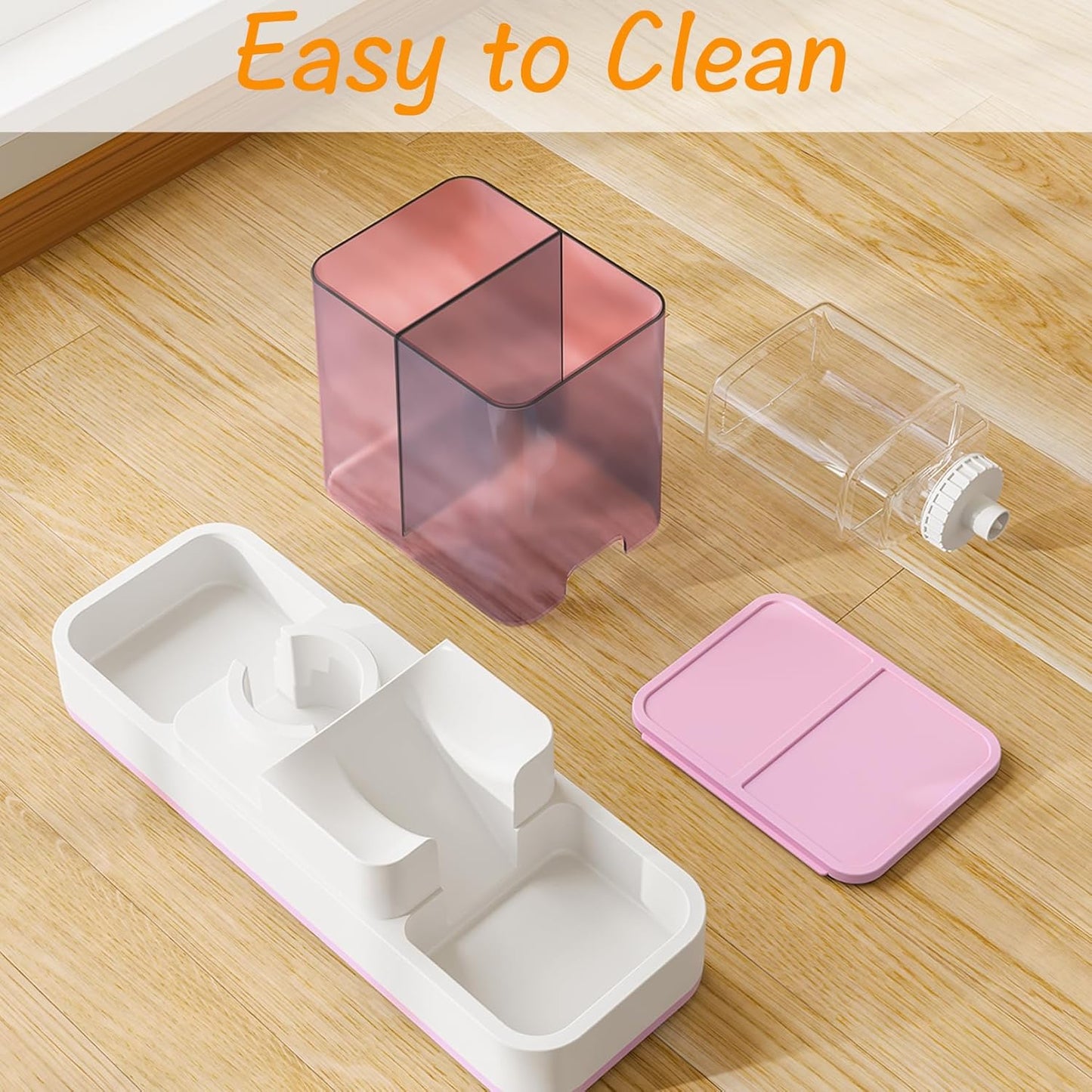 Dual-Compartment Gravity Pet Feeder and Water Dispenser – 1L Water + 1.5L Food Storage, Automatic Supply for Cats, Small Dogs, and Other Small Animals