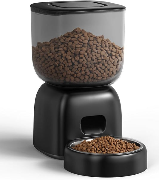 Smart Automatic Pet Feeder – Large Capacity Programmable Food Dispenser with Power Outage Backup, Multi-Meal Scheduling & Stainless Steel Bowl for Cats and Small to Medium Dogs