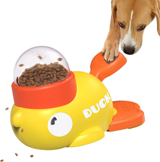 Creative Duck-Shaped Pet Food Dispenser – Interactive Training & Feeding Toy with Press-to-Release Design for Cats and Dogs