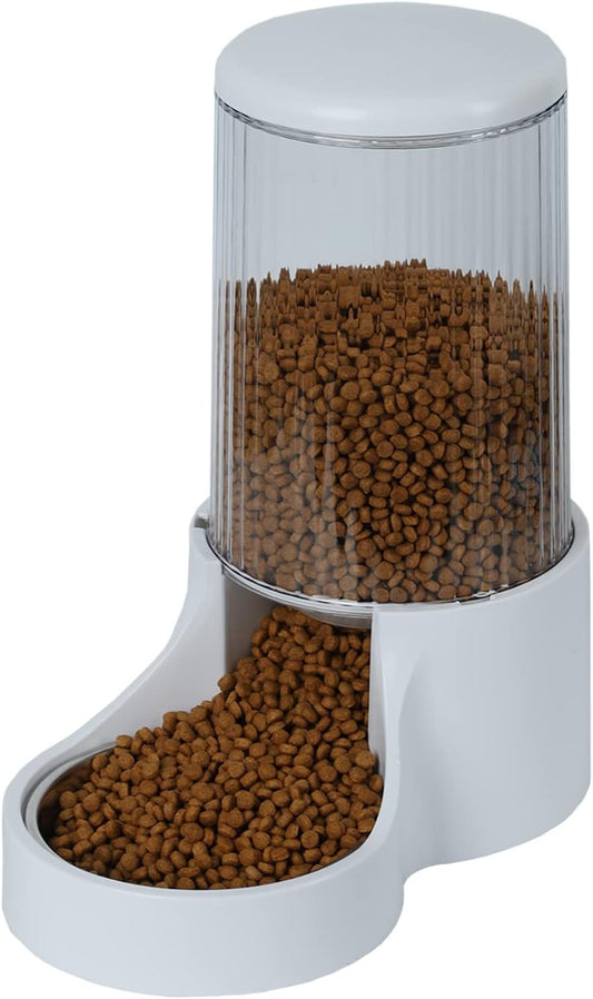 15° Tilted Neck-Protecting Large Capacity Automatic Pet Feeder – Gravity Food Dispenser for Cats & Small Dogs, Transparent Food Container, Easy to Clean & Non-Slip Base